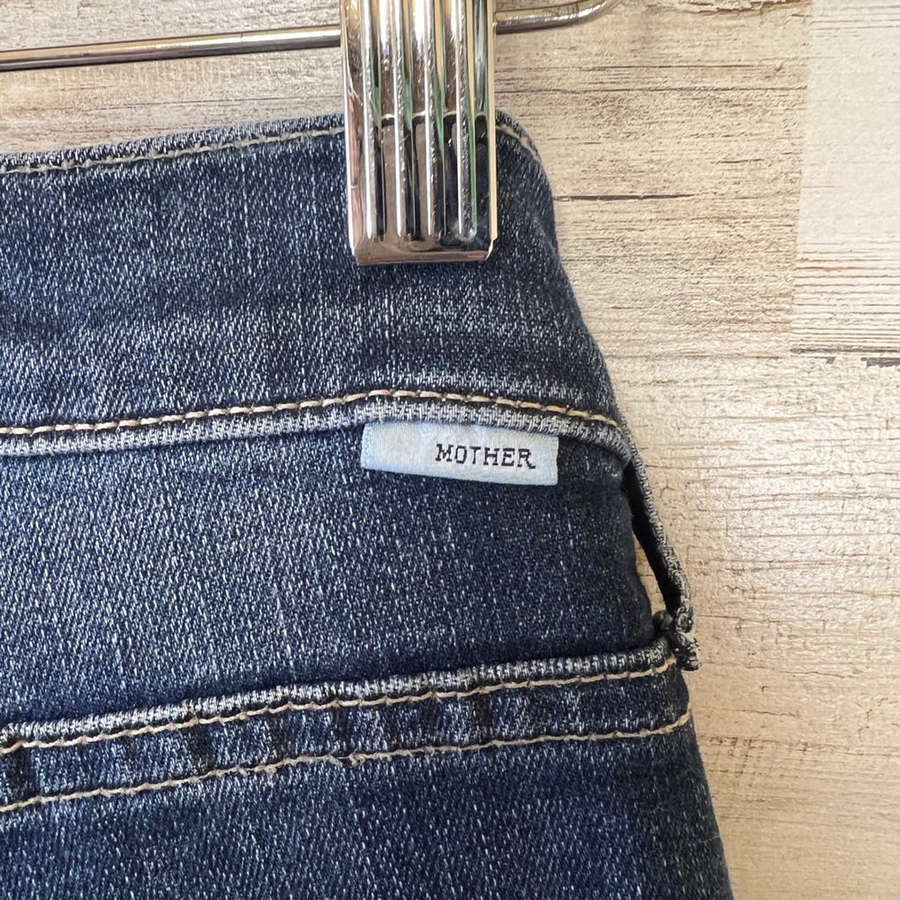 Mother The Mid Rise Dazzler Ankle Jeans On The Edge Dark Blue 1696-104 Size 26 - Picture 6 of 13